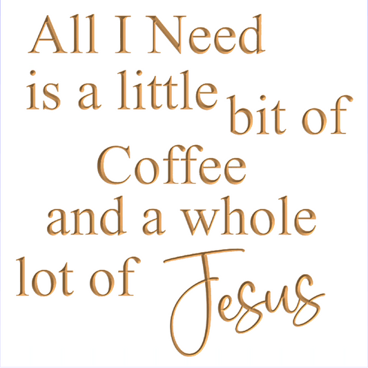 All I need is a little bit of Coffee and a whole lot of Jesus