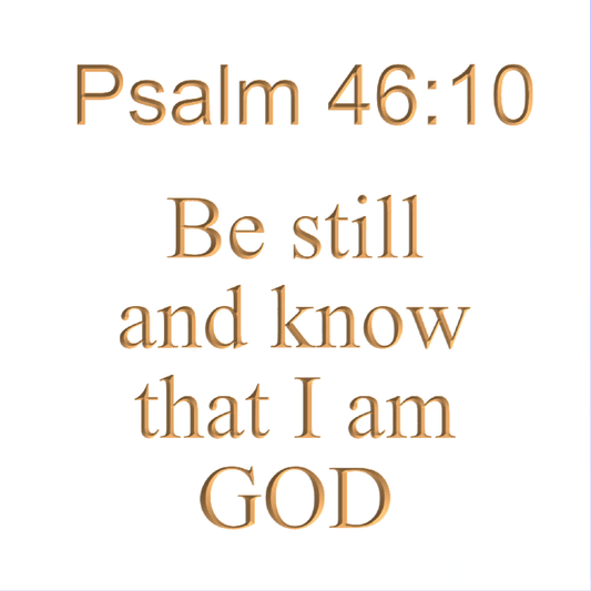 Psalm 46:10 Be still and know that I am God