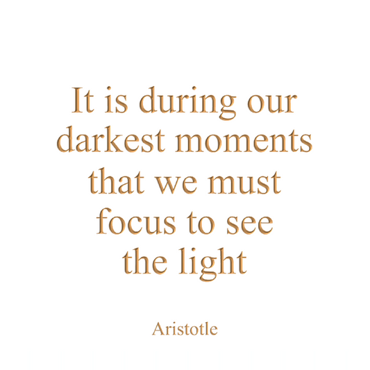 It is during our darkest moments that we must focus to see the light